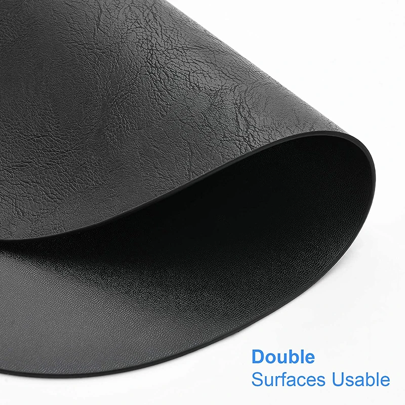 PU Leather Washable Round Table Mat  Coffee Mats Heat Resistant  Placemats  Coaster Set for Kitchen Dining Table