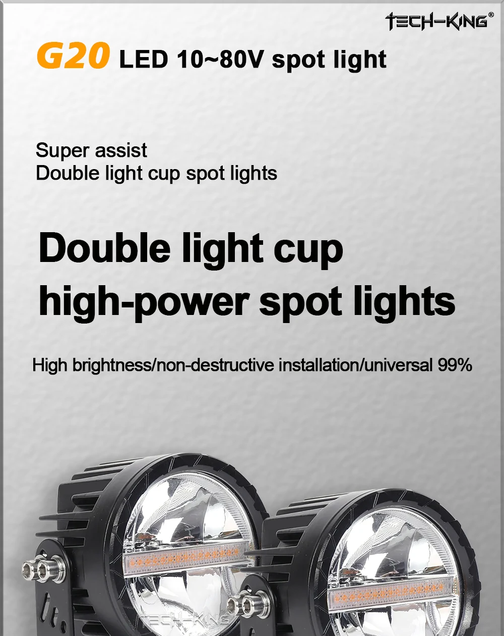 TK 3.5 Inch White Yellow Optional High Low Beam Car SUV Offroad Motorcycle ATV UTV BUS Truck LED Work Driving Head Fog Light For