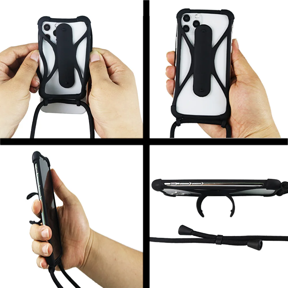 Universal Silicone Cell Phone Lanyard Holder Case Cover