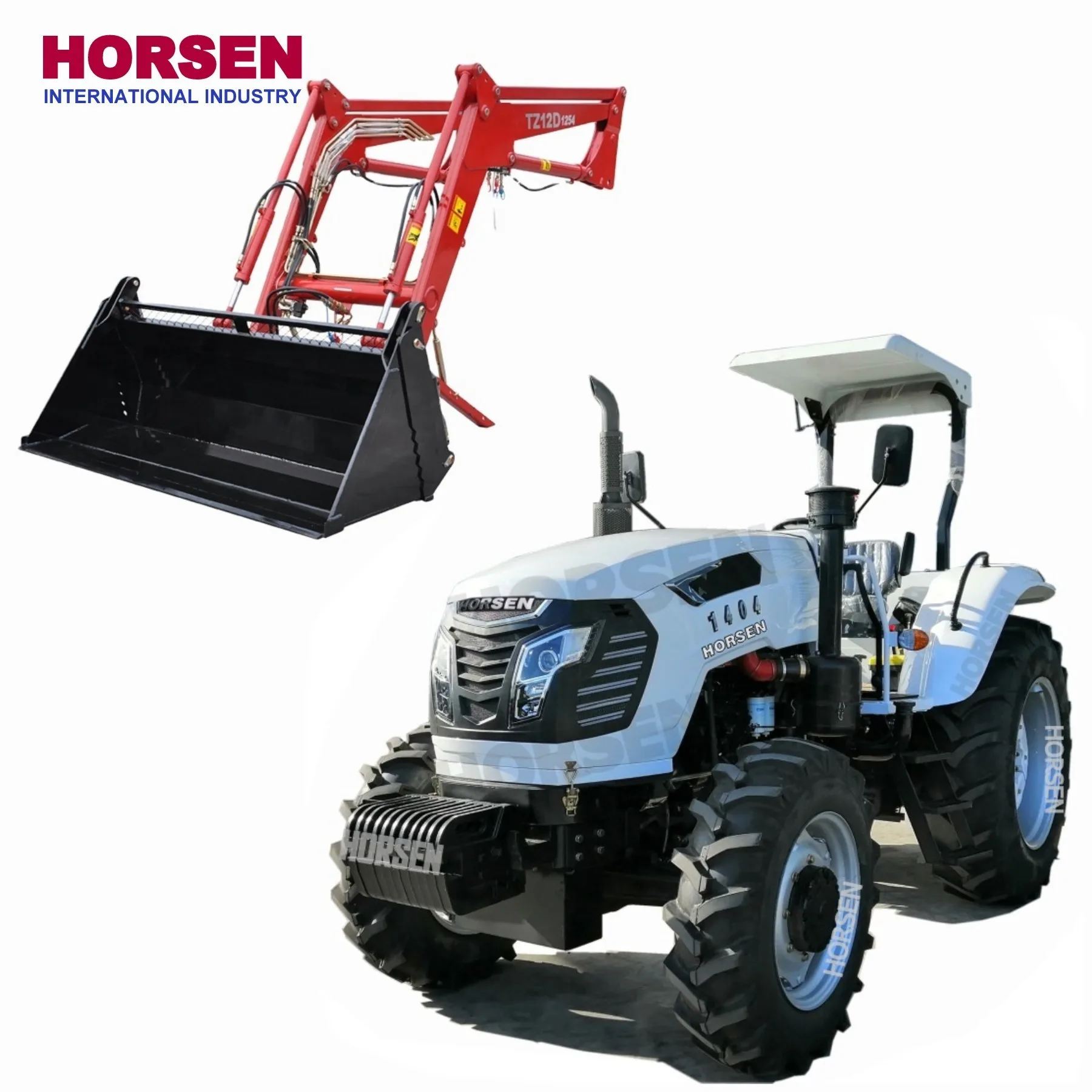 China  HORSEN 140hp Turbocharged 6 Cylinder 1404  agro tractor front end loader for sale