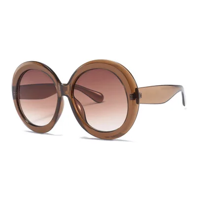 Fashion Leaf Arm Round Sunglasses Women Vintage Brand Shades Oversized Sun Glasses Female Trendy
