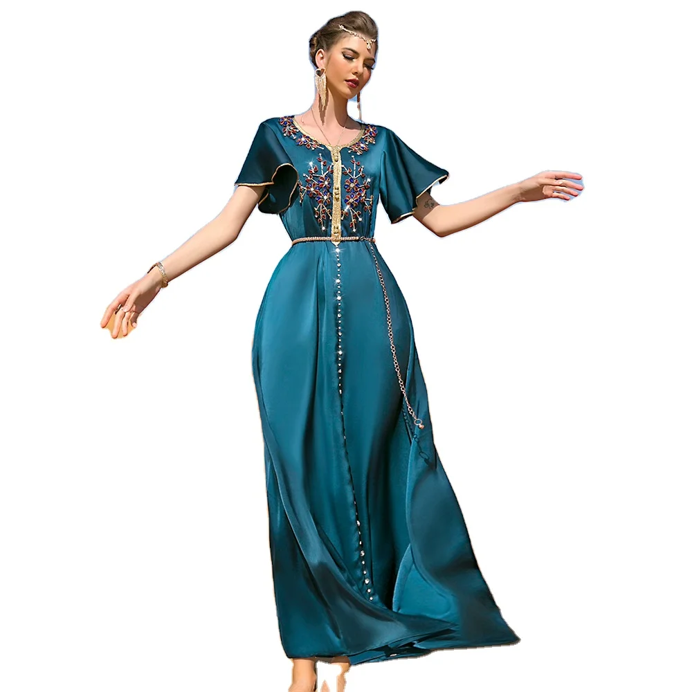 2023 New Casual Wear Islamic Clothing Abaya Dubai Ladies Dress Turkey Dresses Short Sleeve Muslim Ethnic Caftan 2023 New Casual Wear Islamic Clothing Abaya Dubai Ladies Dress Turkey Dresses Short Sleeve Muslim Ethnic Caftan