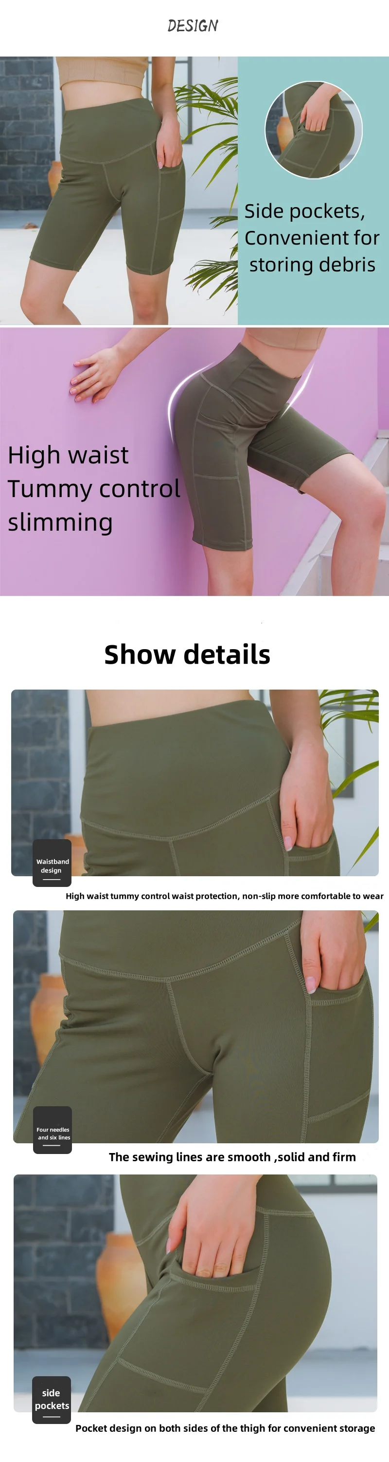 2024 High Waist Pant Woman De Sport Supplier Fitness Pocket Butt Lift Gym Tummy Control Taille Haute Athletic short Yoga Legging supplier