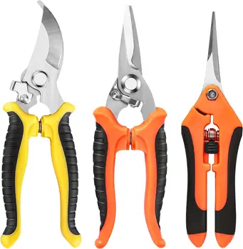 3-Pack Small Gardening Pruning Shears Set Stainless Steel Blades Pruner Garden Scissors for Plant Care Spring OEM Customizable