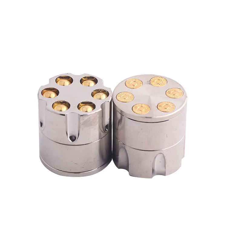 Hot Sales Small Custom LOGO 3 Parts Metal Grinders High Quality Zinc Alloy Mini Grinder 30mm Bullet Clip Herb Tobacco Grinder