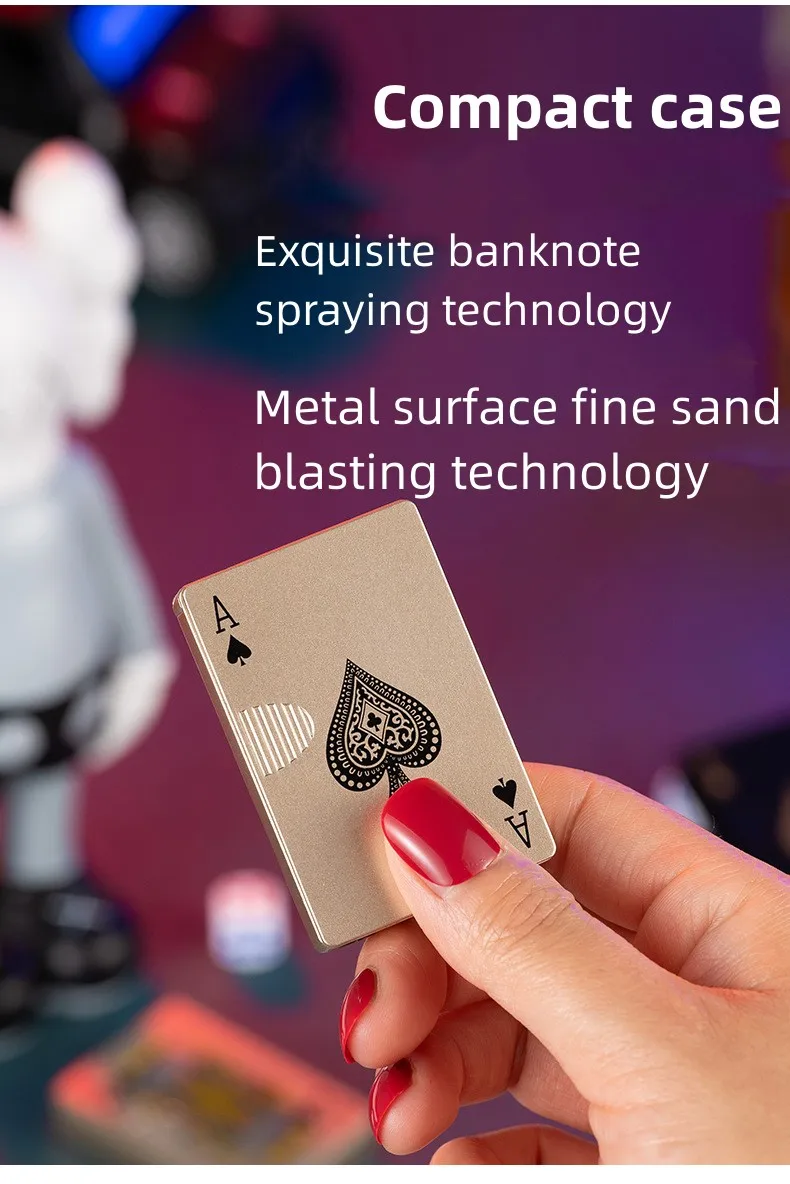 Green Flame Ace Card Poker Lighter Metal Windproof Cigarette Lighter