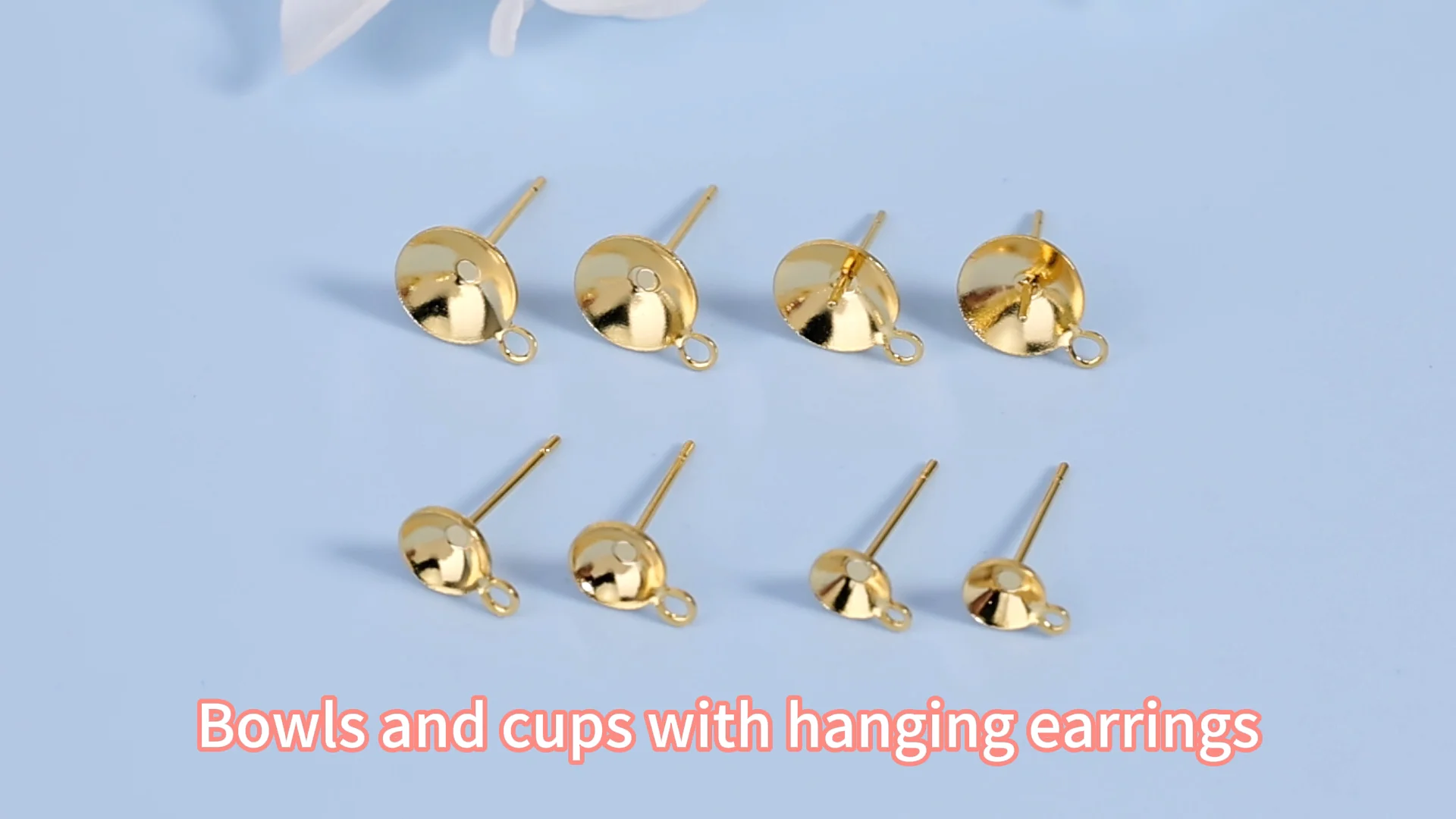 Wholesale Earring Findings Stainless Steel Base Cup Posts Funnel