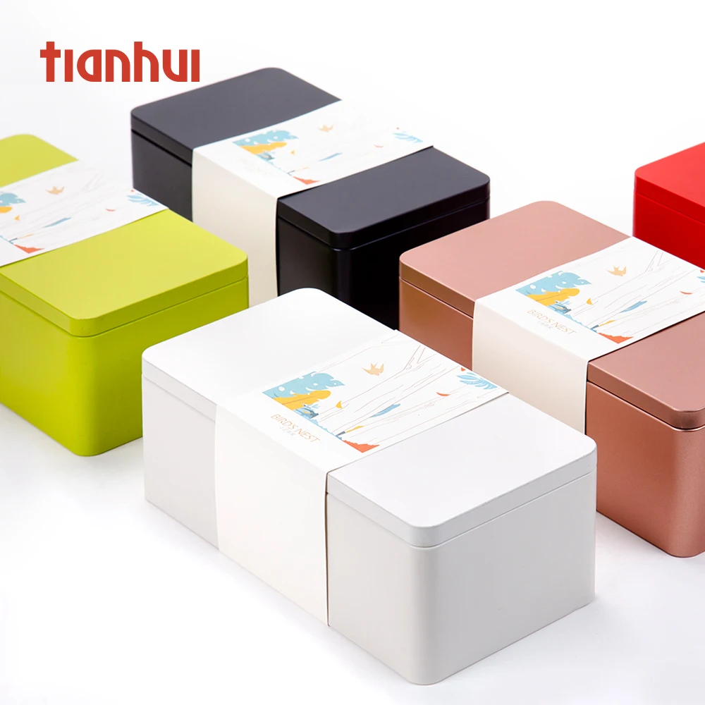 Tianhui Rectangle metal tin wedding candy box with custom logo