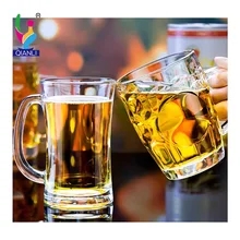 Classic Beer Mugs Glassware Soda Lime Thick Wall Cups High Quality Unbreakable Tempered glass Transparent OEM ODM