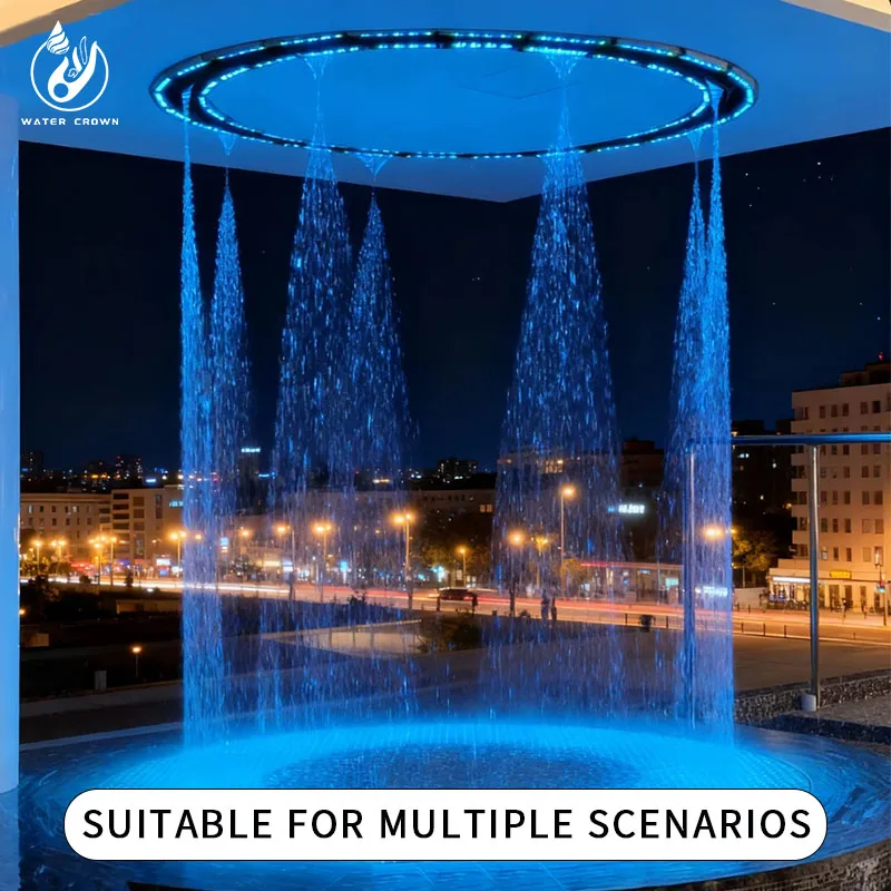 Програмована графічна цифрова водяна завіса для внутрішніх приміщень, сцен, садів та зовнішніх водних шоу; сучасна світлова водяна завіса