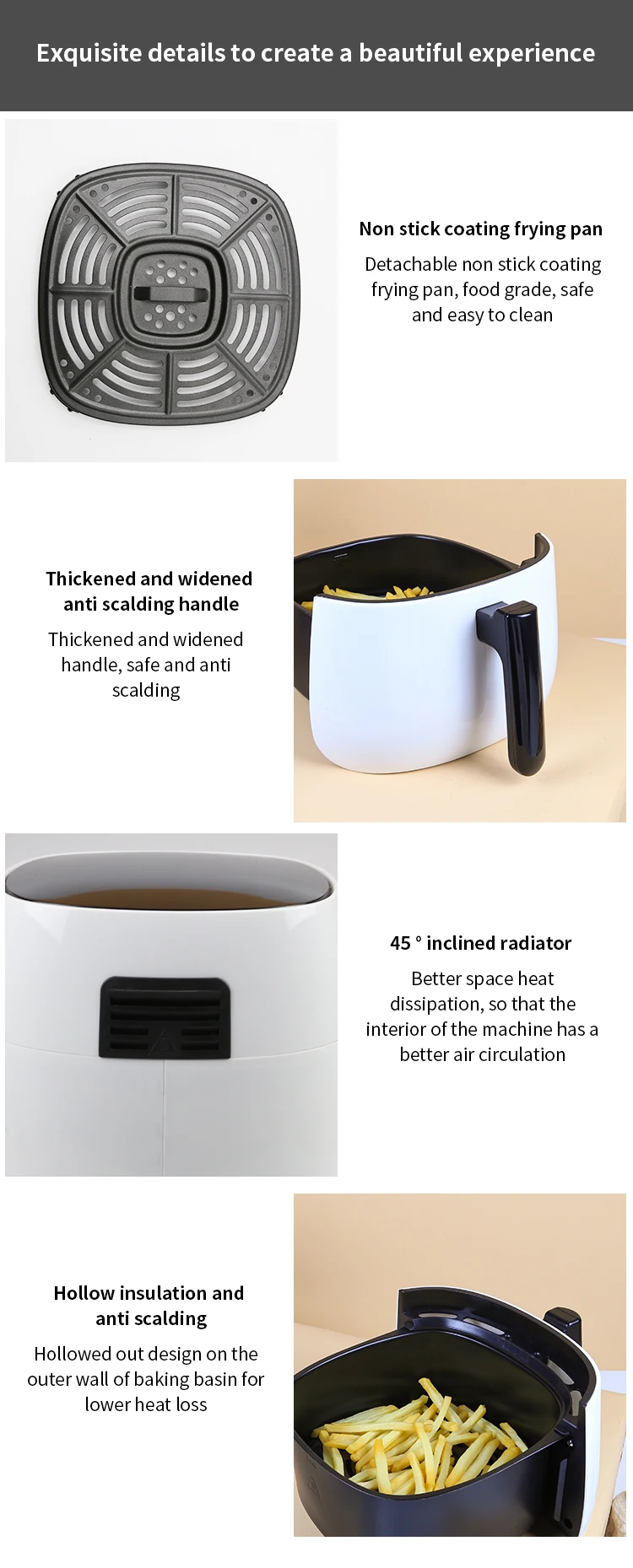 MultiFunction 7 in 1 Electric Digital Deep Cooking Oil Free Air Fryer 4.5L Healthy