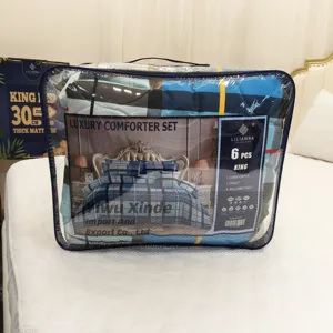 Modern Plain Comforter Set King Size Floral Design Duvet Cover Bed in a Bag Complete Bedding Set Cozy Hotel Home Furnishing