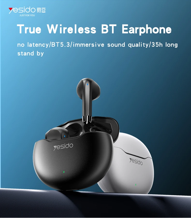TWS21 Yesido Ultra-long Battery Life In-Ear Design Touch-Operated No  Latency True Wireless BT Earphone