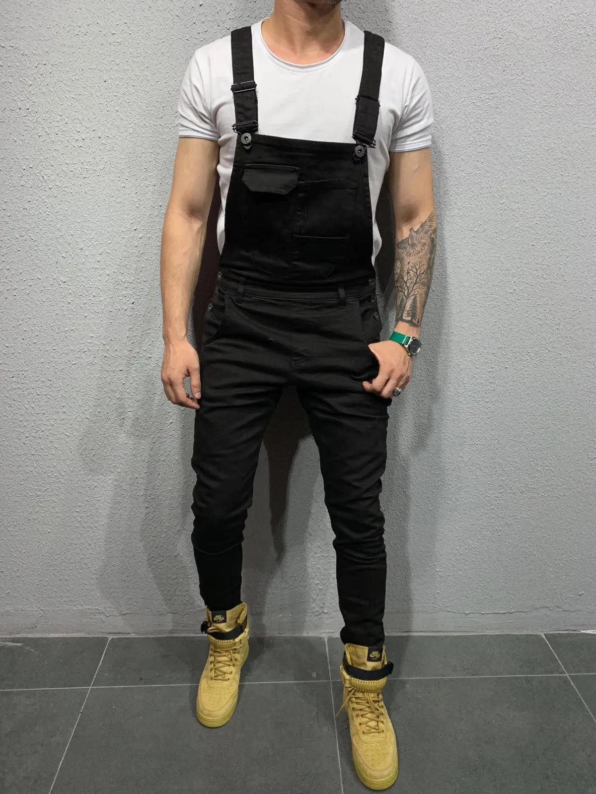 Monos De Mezclilla Con Tirantes Para Hombre,Pantalones Vaqueros  Rasgados,Populares,6 Colores - Buy Streetwear Pantalones Vaqueros De Los  Hombres Pantalones Casuales Pantalones De La Longitud Mono Con Logotipo  Personalizado,De Los Hombres De La
