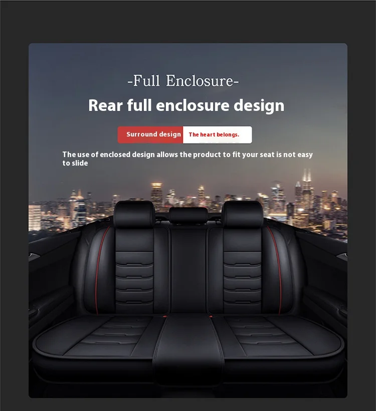 PU Four Seasons General Car Seat Cover Wholesale New Car Seat Cover with Lumbar Pillows & Seat Cushions