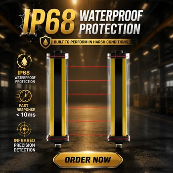 IP68 Waterproof Safety Light Curtain Sensor Infrared