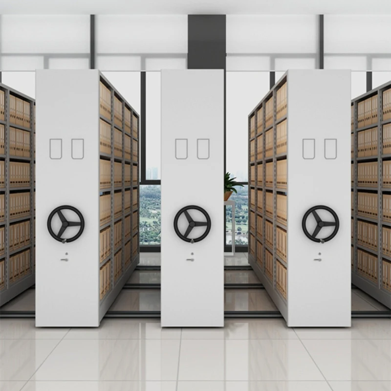 Customize Steel Manual Hanging Storage System Library Mechanical Movable Compact Shelves Mobile File Compactor