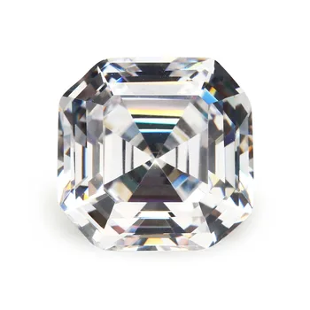 Excellent Asscher Cut 8A high quality Synthetic Cubic Zirconia Loose Gemstones