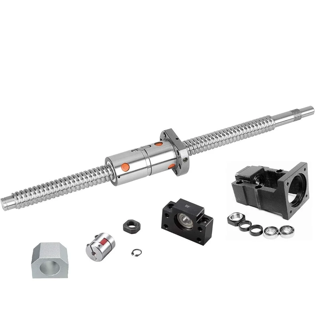 32mm Diameter Bearing Steel DFU Series Ballscrew Heavy Load Double Nut DFU3204 DFU3205 DFU3206 DFU3208 DFU3210 Ball Screw