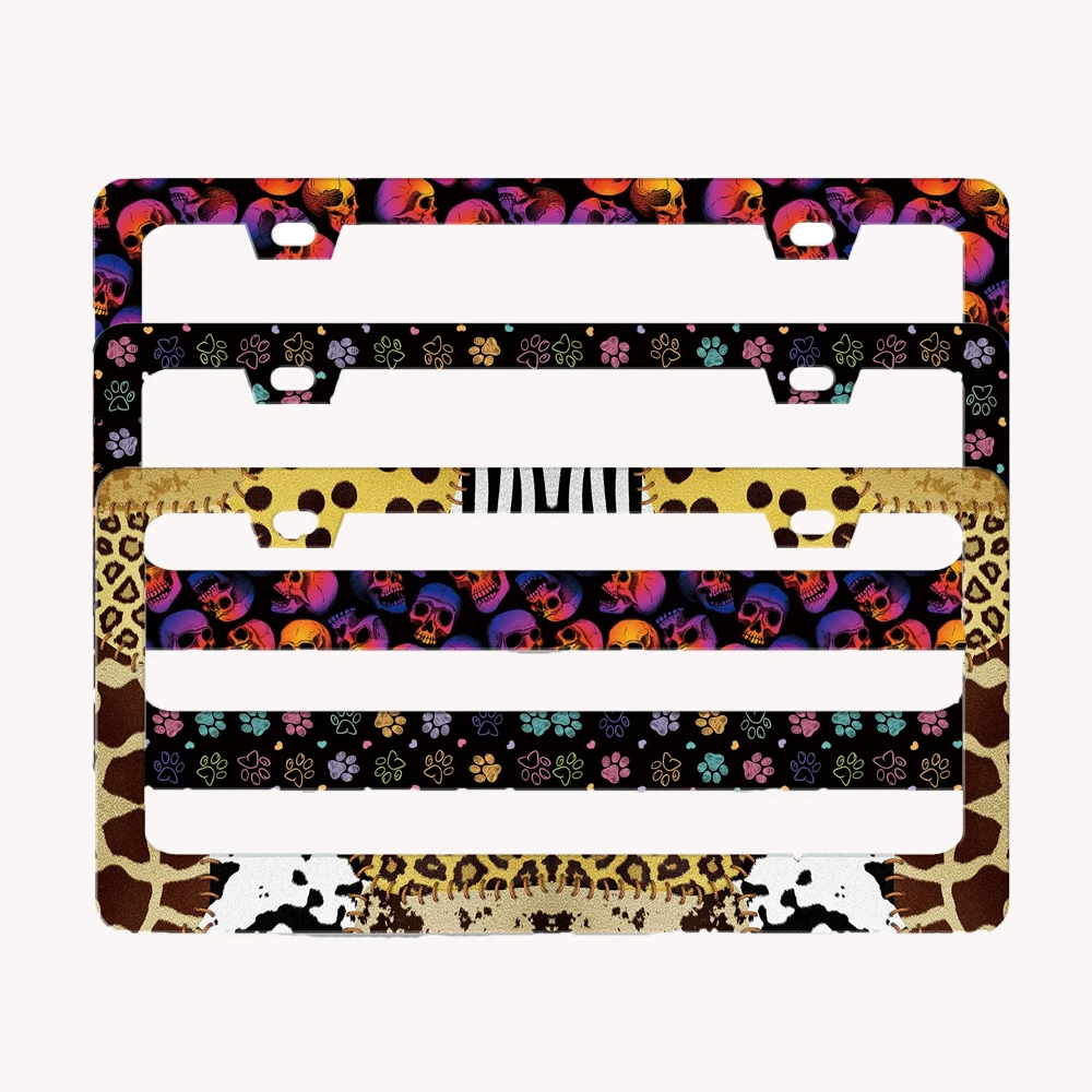 Usa Size UV Printing Aluminium Alloy Cartoon Custom Design Anime Decoration Plate Frames Racing Decorative License Plate Frame