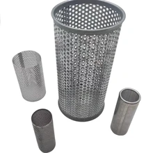 Uniform Hole Size Rust Free 304 Stainless Steel 30cm Height Perforated  Metal Tube Filter For Liquid Filtration