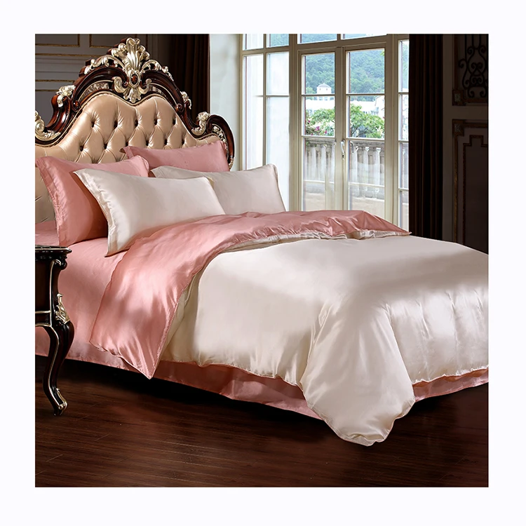 China Factory Wholesale Home Bedroom Soft Silk Contrast Color Bedding