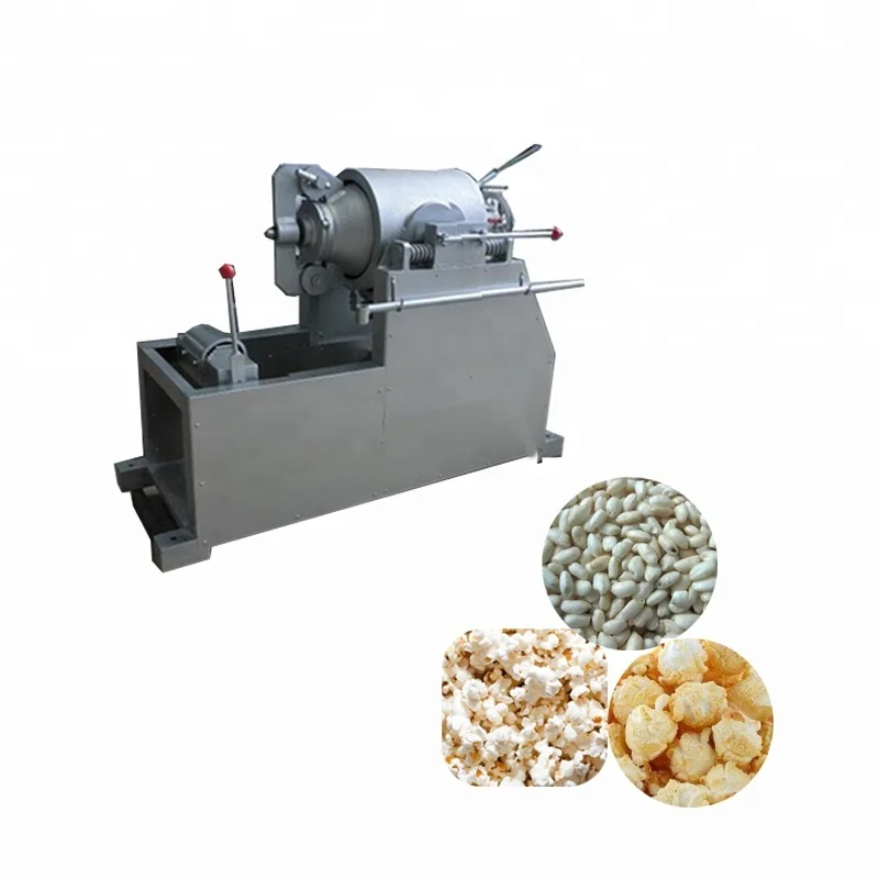 CE Approved Continuous Fully Automatic Corn Rice Cereal Wheat Grain Popping Puffing Making Machine