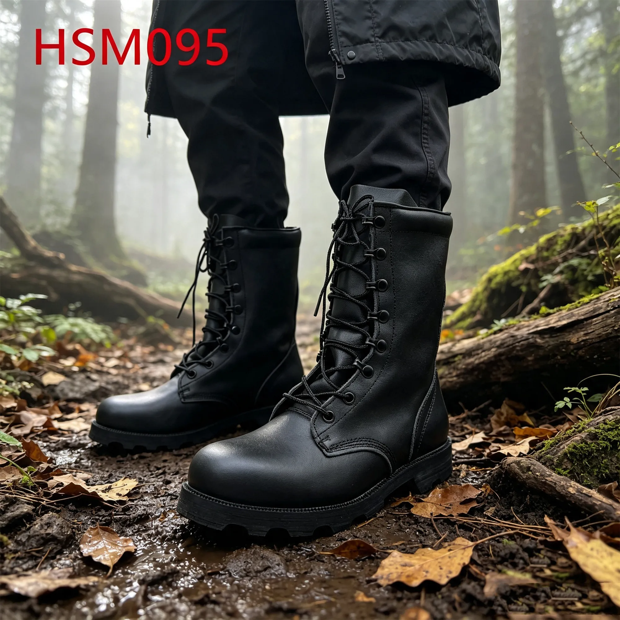 ZYF,All-terrain Full Leather Hua Singh Marching Boots in In-stock Forest Logging Secure Traction Outsole Tactical Boots HSM095