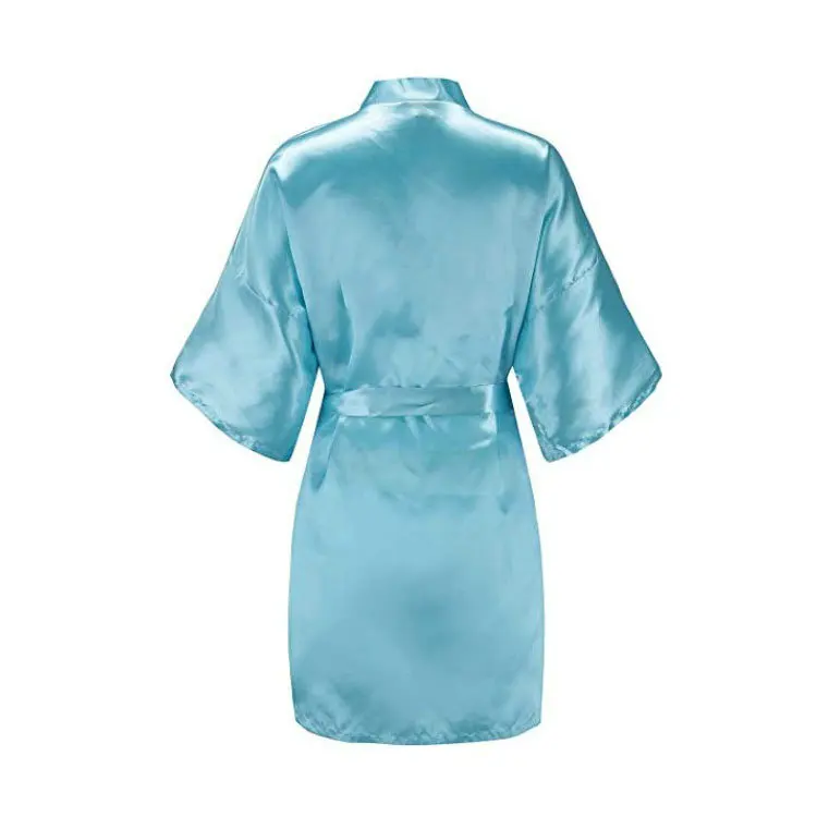 Qushine Wholesale Satin Silk Short Robes Women With Gold Glitter For