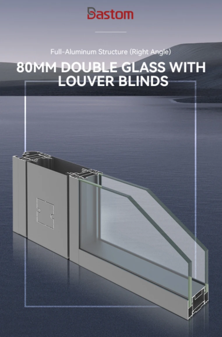 product 84mm wall thickness arch aluminum frame single glass partition with steel keel for luxury yacht-5