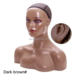 African American Female Half Body Mannequin Head With Shoulders For Wig Display