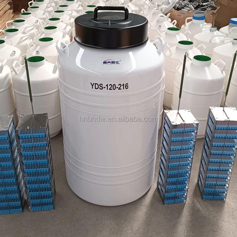 Cell Tissue Vaccine Large Capacity Cryogenic Storage YDS-115 120liter Liquid Nitrogen Container with Freezer Box