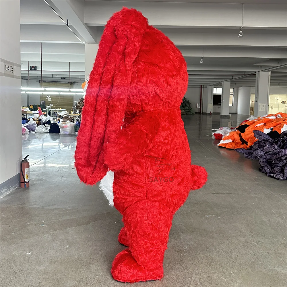 Women Cosplay 2m 2.6m Choice Red Easter Bunny Mascot Costume Inflate Hare Rabbit Costume Onesie Suits for Sale