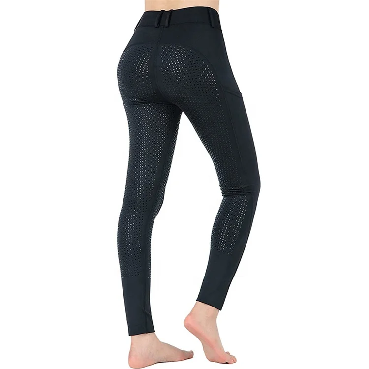 Pantalon équestre Personnalisé Pour Femmes Collants D'équitation En Polyester Poches Culotte D'entraînement Pantalon Avec Poignée En Silicone Pantalon équestre