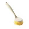 Long-handled pot scrubber - yellow