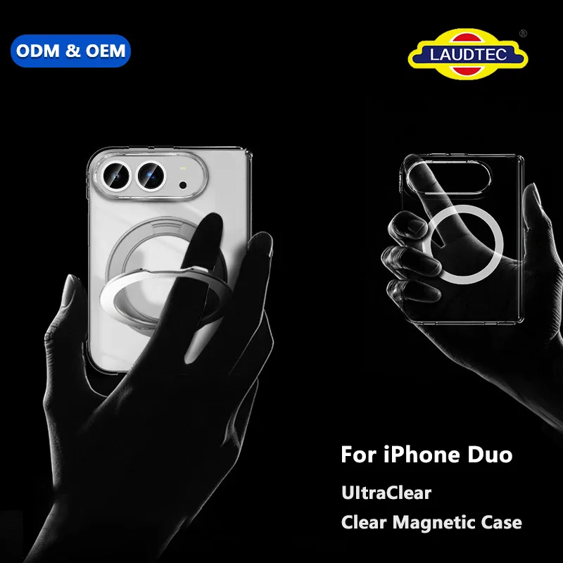 OEM/ODM  for iPhone Duo with AR Anti-Reflective Clear Phone Case Skin-Friendly Transparent Core Ring Slim Anti-Yellow