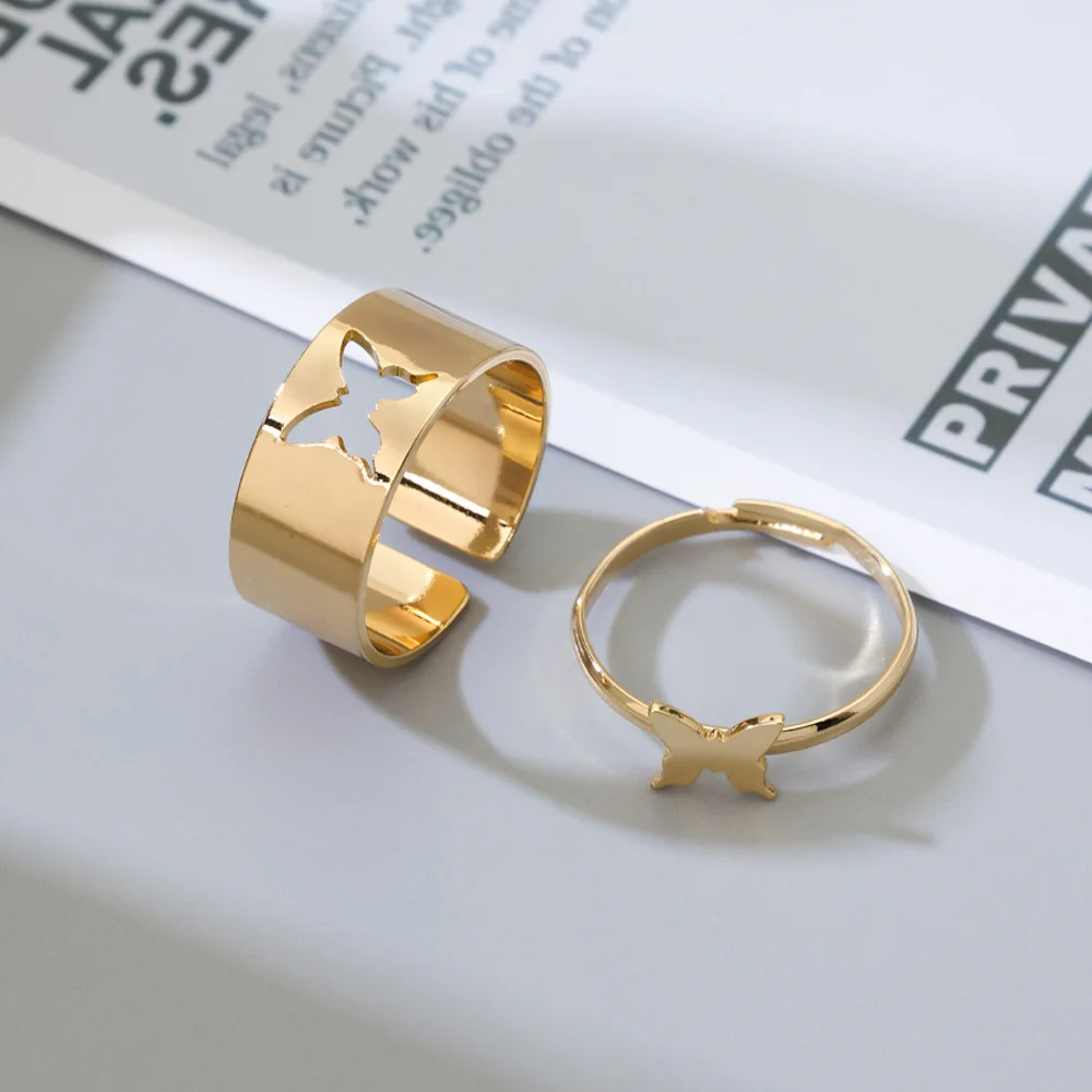 2026 Trendy Jewelry Butterfly Hollowed-Out Set with Adjustable Opening - Attractive Women's Ring