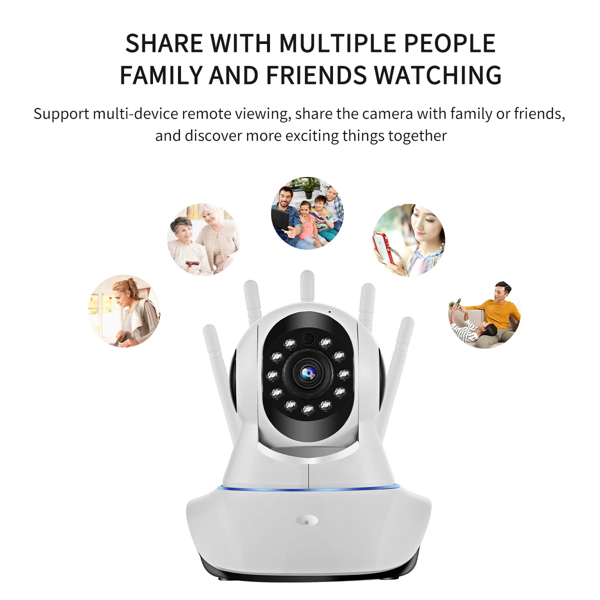 1080P HD Night Vision Camera, Indoor Outdoor Waterproof Wifi Home Security Mobile Phone Remote Monitoring Camera