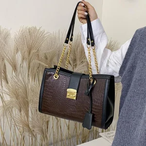 Minissimi  Hot Sale Winter Spring Pu Bag Zipper Big Capaity Beg Wanita Fashion Chian Strap Wallet Women Handbags