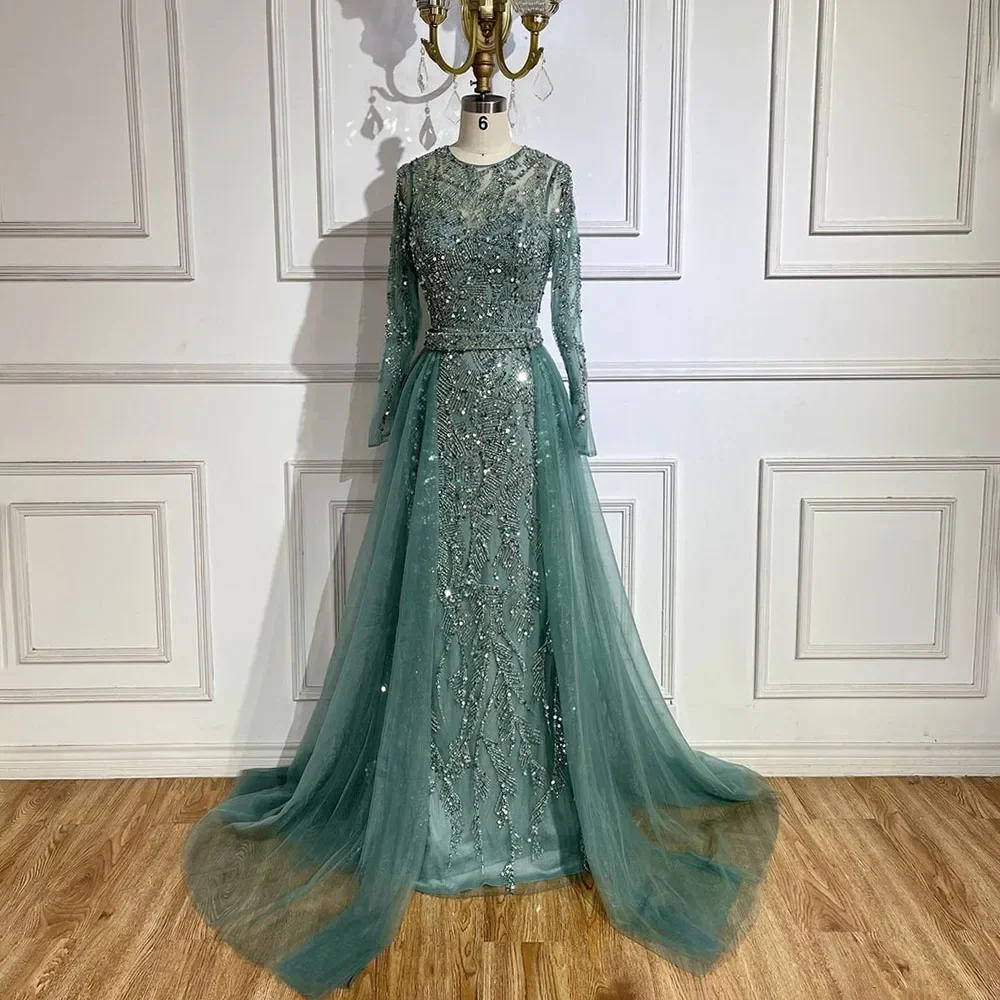 Tul Vestidos De Noche DiseÃ±ador Vestidos De Sirena árabe Turquesa