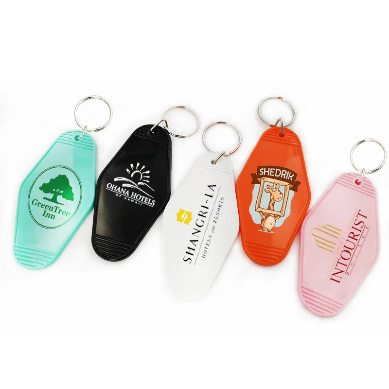 Vintage Motel Room Keychain Bulk Sublimation Blank Keychain Hotel Key Tag Iron Plastic Wholesale