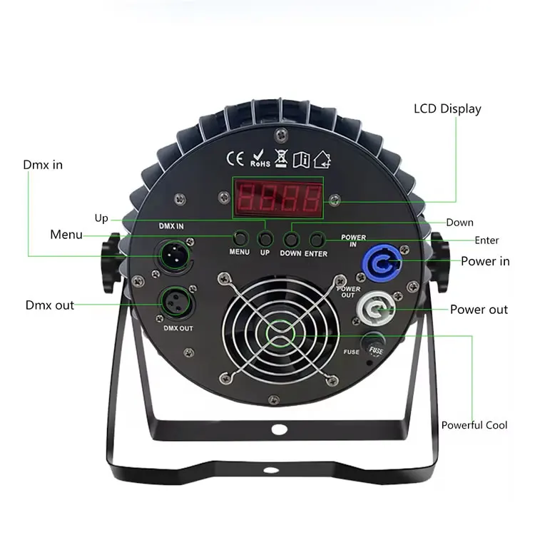 Stage Light Par LED 18x18w Rgbwa Uv 6in1 Led Par Light for Wedding Dj bar
