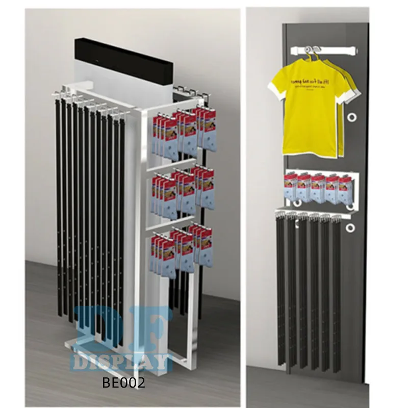 Cardboard Store Belt Rack BE002Floor Standing Belt Rack Garment Store Metal Display Rack for ...
