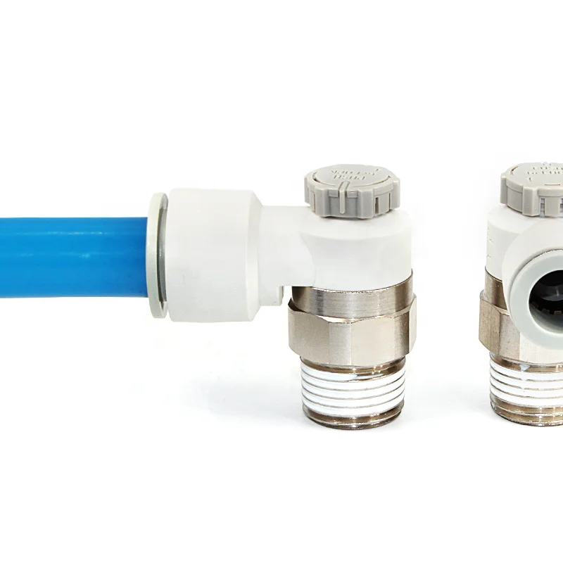 SMC Fitting Flow Control Valve AS1201F Rotary Locking Cylinder Speed Adjusting Connector Pneumatic Quick Coupling