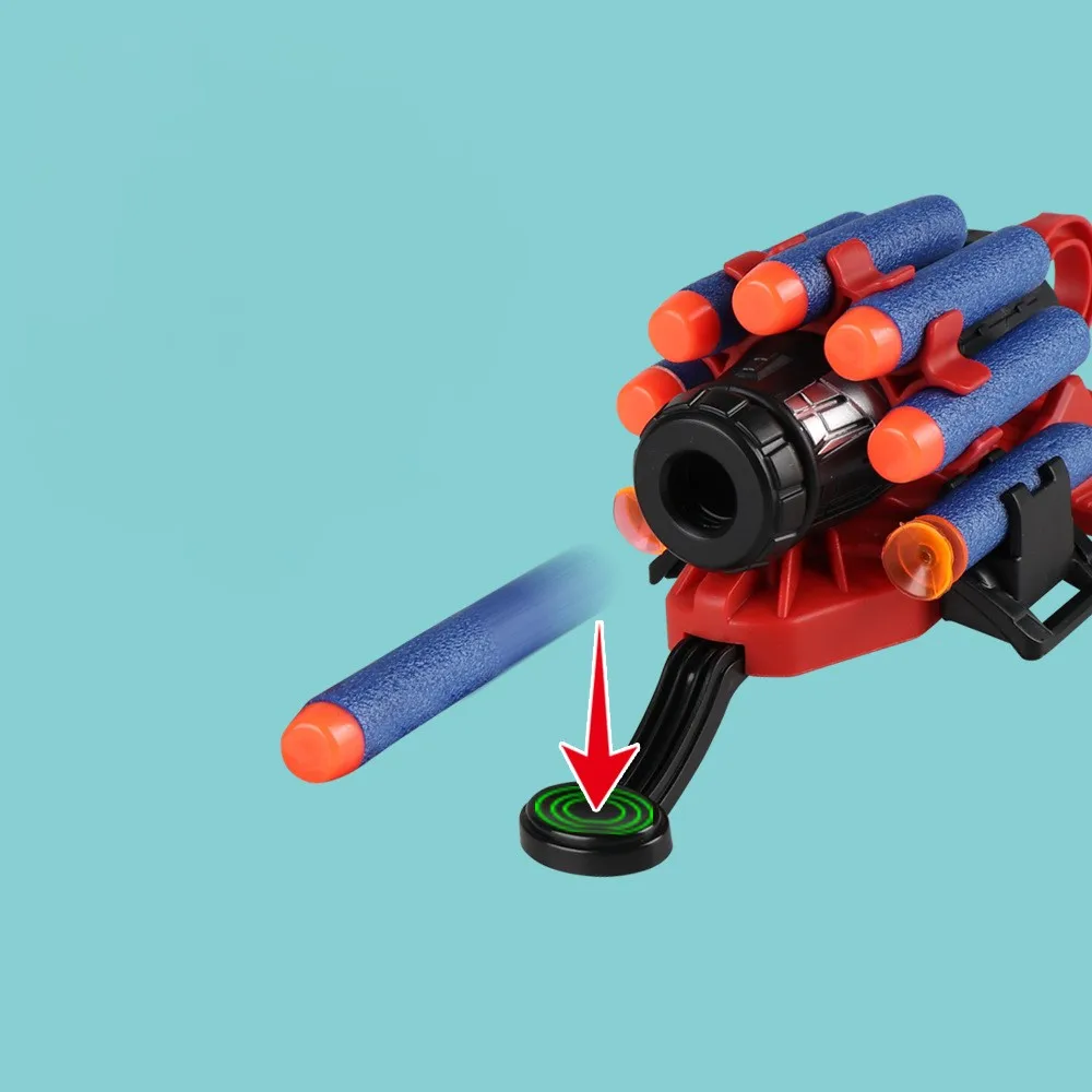 Spider Launcher Soft Elastic Sucker Spinning Jet Sticky Wall Soft Bullet Gun Children Hero Wrist Toy