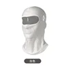Long ice silk style with eyeglasses holes, white