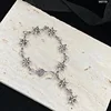 BRSTAR04ANTIQUESILVER Bracciale con collegamento a stella esagramma