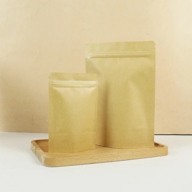 Customized Kraft Paper Sachet Packaging Pouch Bag Biodegradable and Food Grade for Sugar Powder Pet Food and Potato Chips