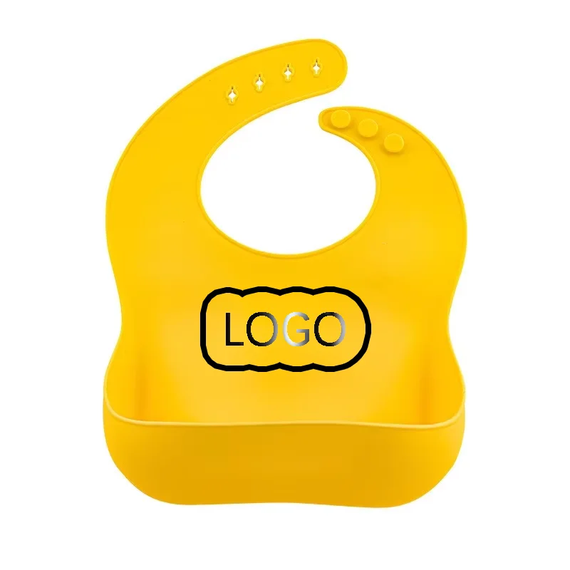 Tablier enfant mignon imprimé, bavoirs en silicone très doux pour bébés, fermeture par bouton, accessoires écologiques et lavables pour l’alimentation des tout-petits