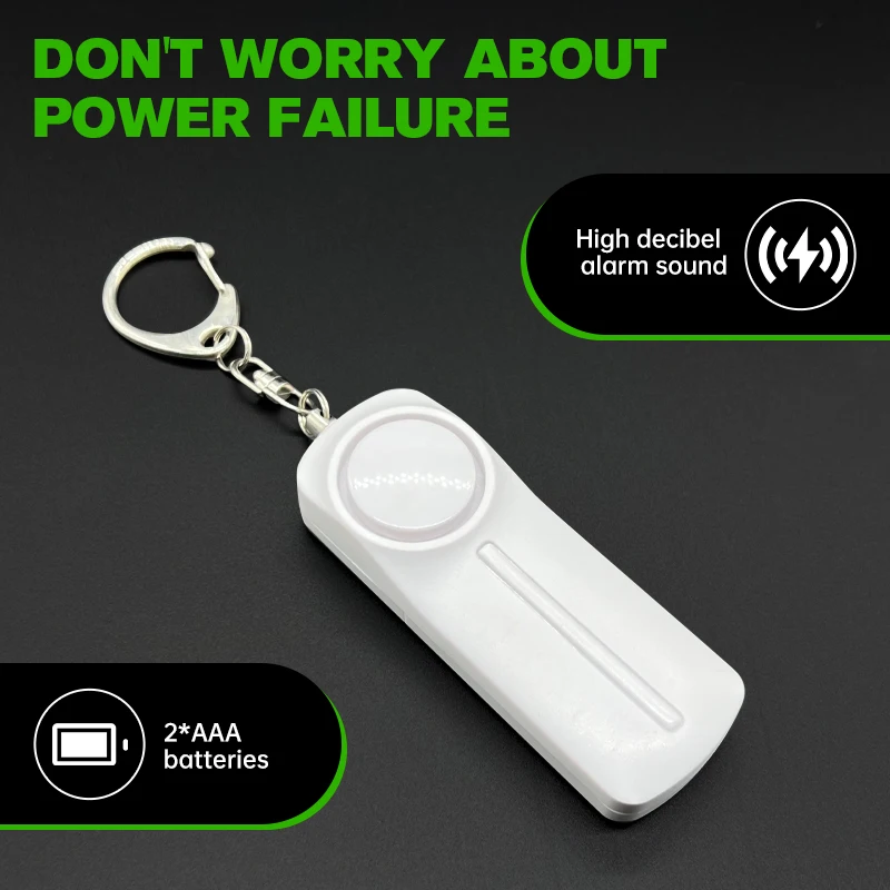 Personal Security Alarm Keychain With Led Lights 130db Aaa Battery